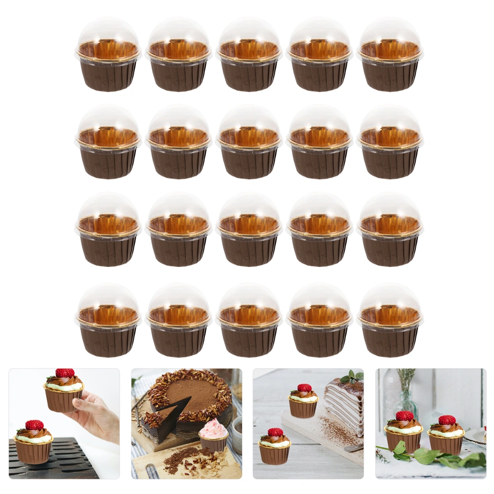 100Pcs Exquisite Roll Cake Cups High Temperature Resistant Muffin Cups (Coffee)