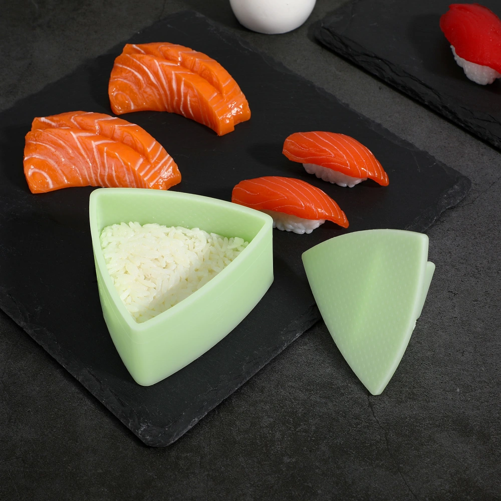 DIY Triangle Shaped Rice Ball Mold Non-stick Sushi Cuisine Seaweed Rice Ball Mold Dry Roasted Seaweed Bento Mould (Light Green)