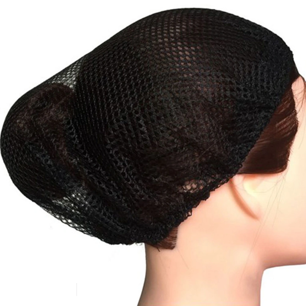 12 Pcs Disposable Mesh Black Hair Net Caps Elastic Free Size Head Covers for Cosmetics Kitchen Cooking Home Industries Hospital