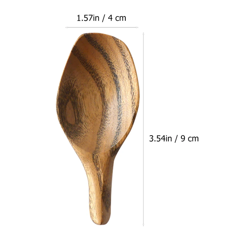 2pcs Wooden Scoops Condiment Spoons Mini Wooden Spoons with Short Handle