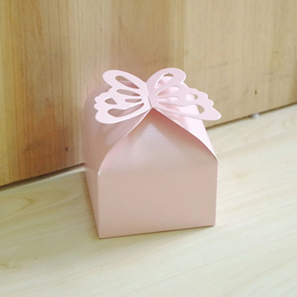 50pcs Creative Wedding Candy Box Hollow Design Box Gift Box Party Favor for Wedding Anniversary Birthday (Pink)