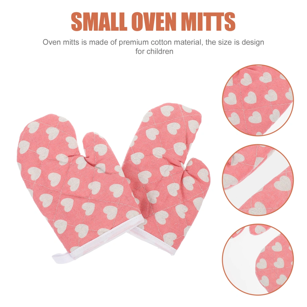 2pcs Kids Oven Mitts Heat Resistant Kitchen Mitts  Microwave Oven Gloves