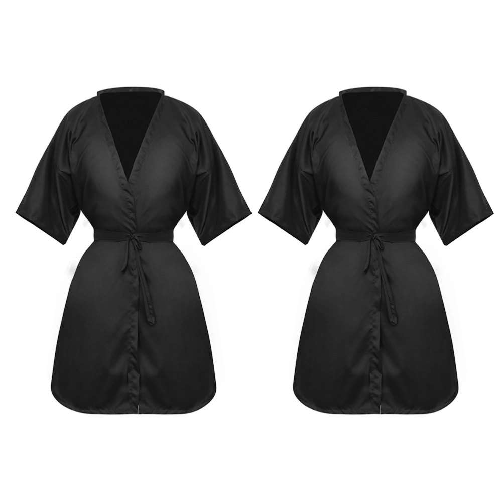 2Pcs Hairdressing Client Gown Beauty Salon Use Cape Robe Practical Haircut Gown