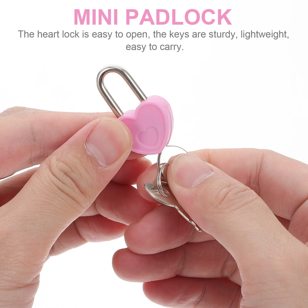 24pcs Small Metal Padlock Heart Shaped Padlock Mini Diary Book Lock with Keys