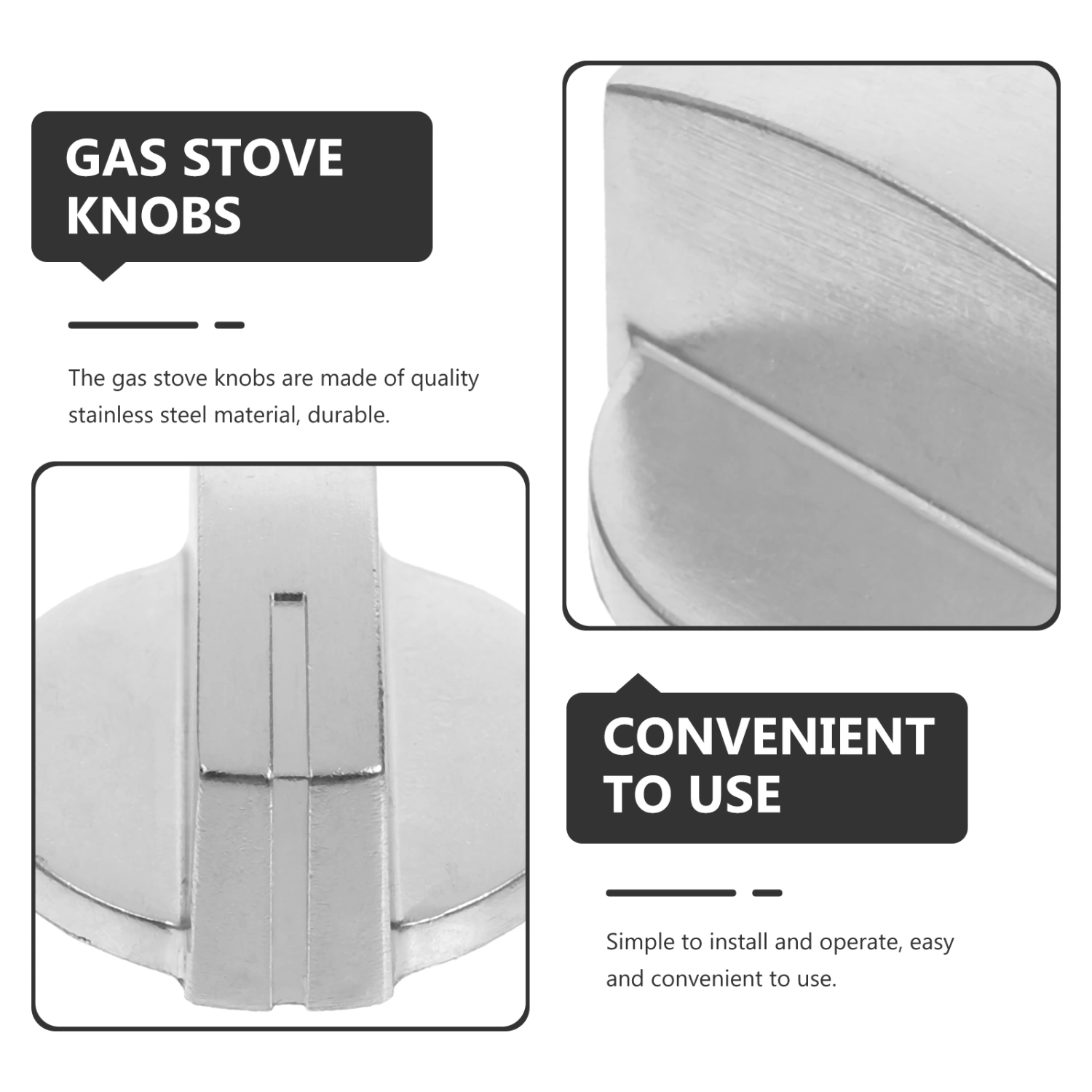 5pcs Kitchen Gas Stove Control Switch Knobs Stainless Steel Gas Cooker Switches