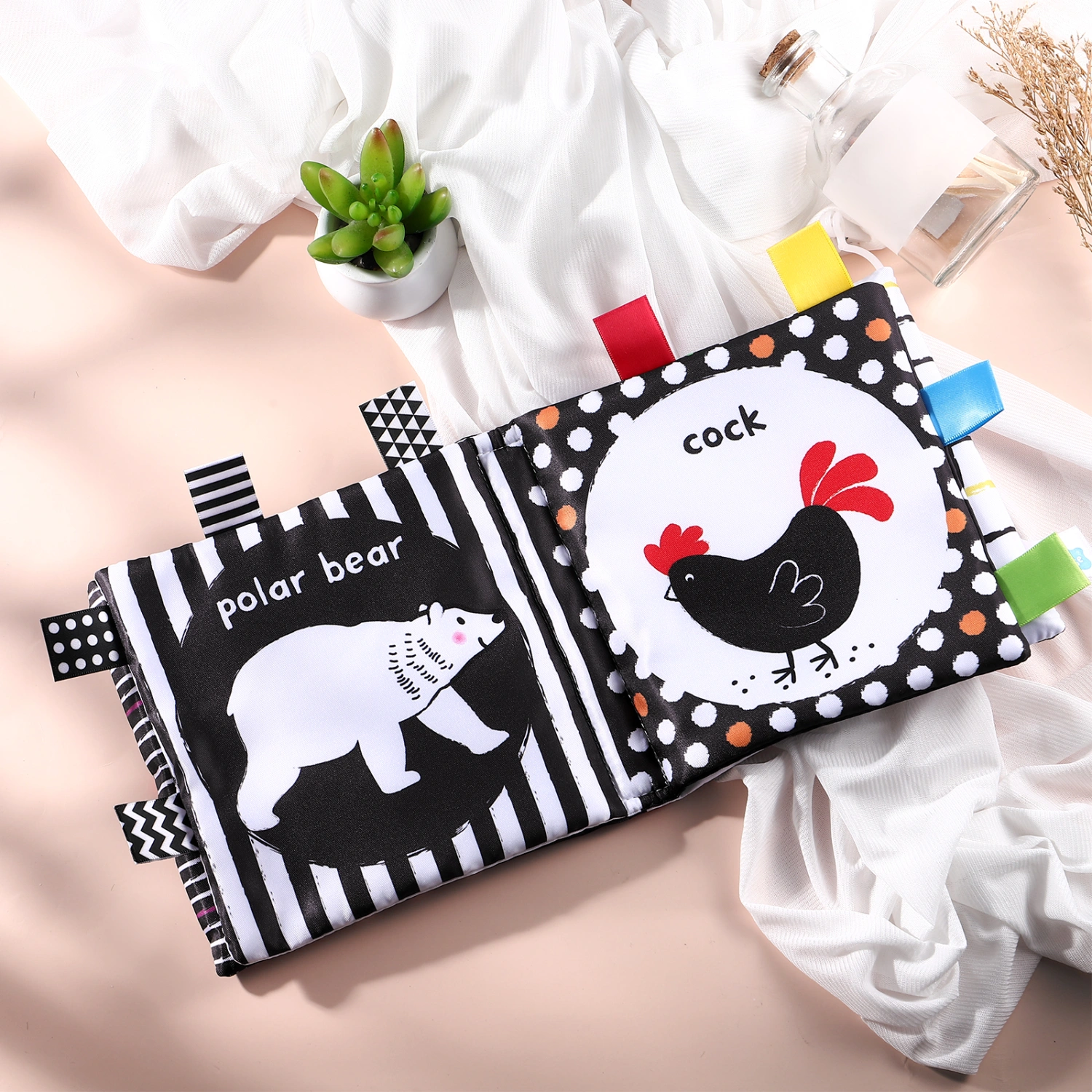1pc High Contrast Baby Book Newborn Cloth Book Early Educational Plaything Children Baby Toys
