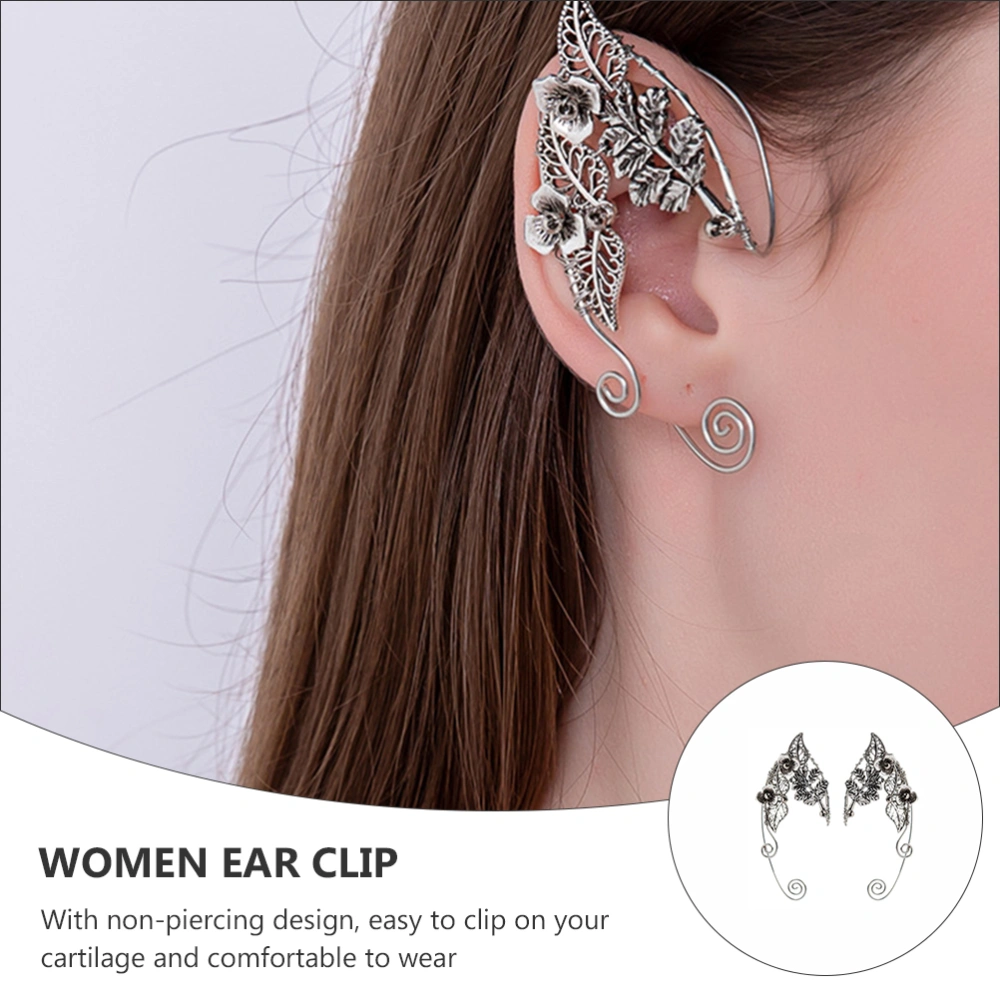 1 Pair Delicate Elves Ear Clips Alloy Ear Cuffs Fashion Earrings Female Jewelry