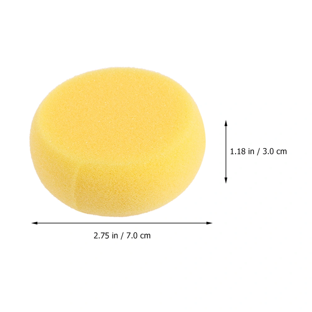 1 Set 24Pcs Round Watercolor Artist Sponges Art Craft Sponges (Yellow)