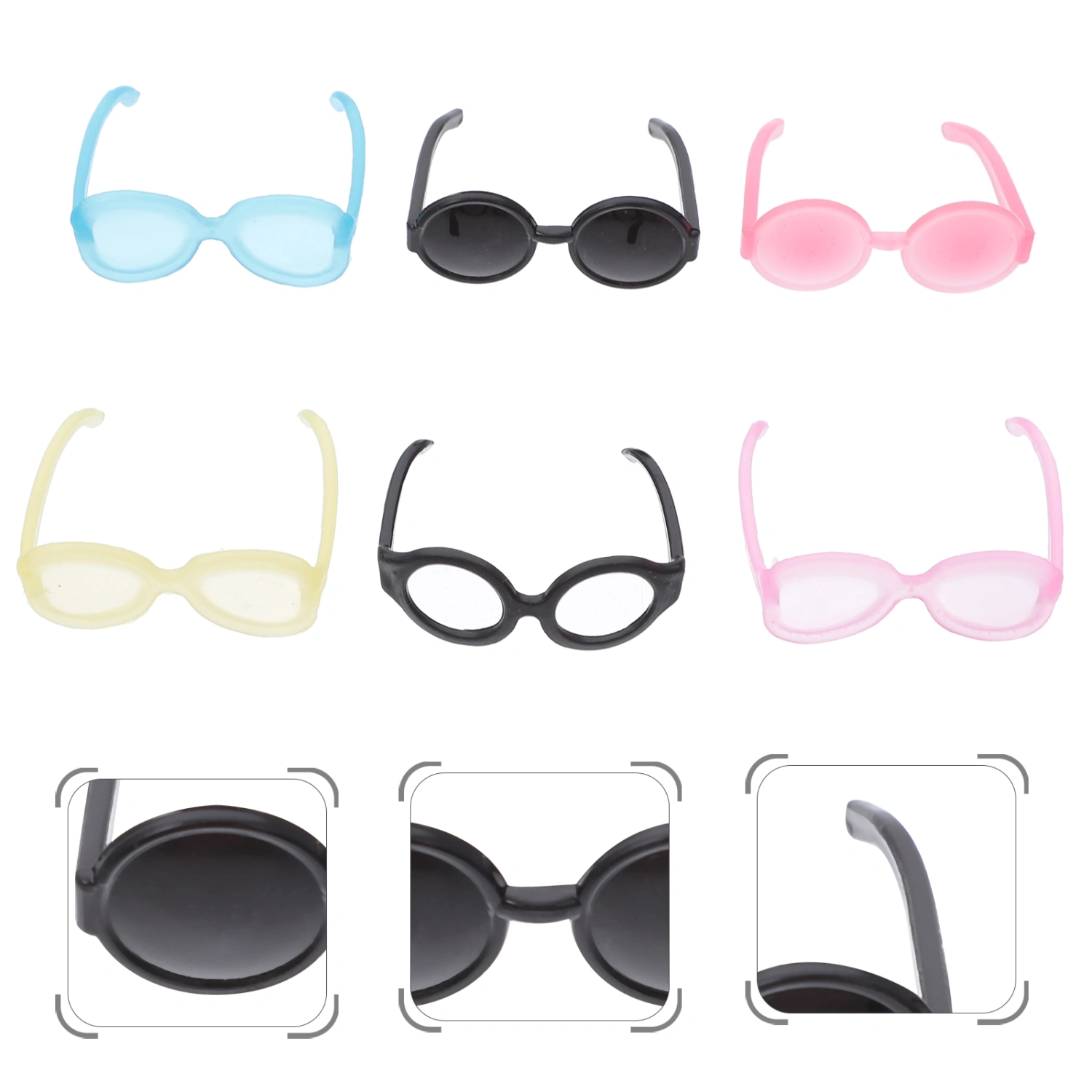 40pcs DIY Doll Dressing Glasses Mini Plastic Glasses Kids Doll Dress Up Toys