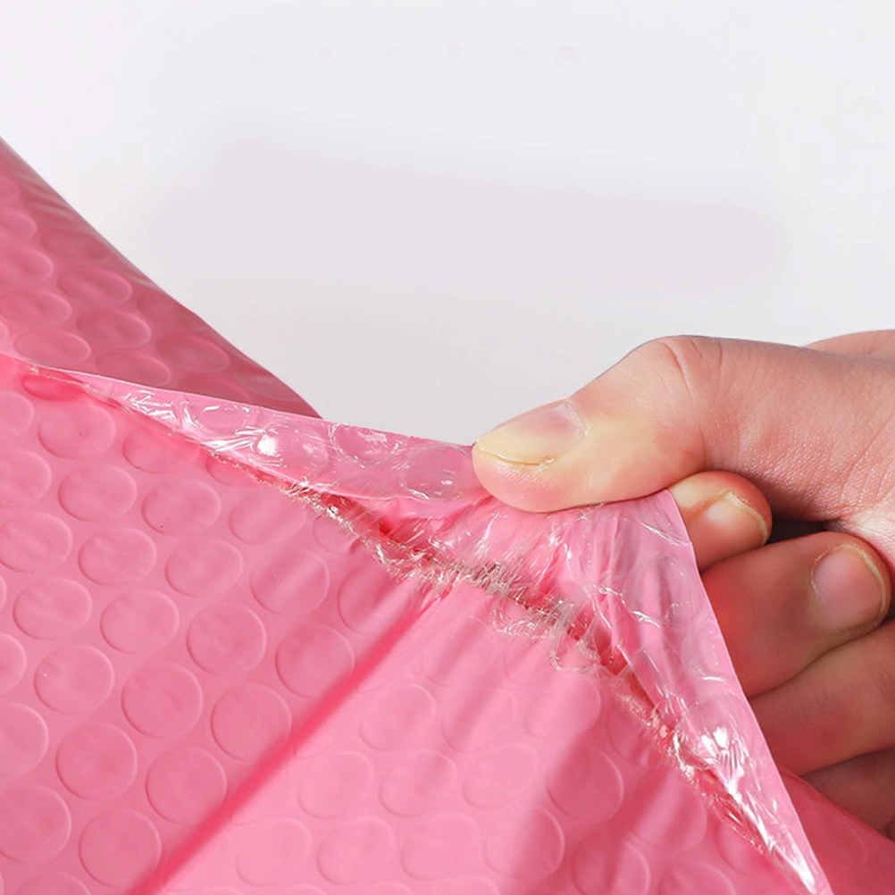50pcs Practical Bubble Storage Bag Shockproof Express Delivery Packaging Bag Bubble Pouch for Home Shop Office (Pink, 15x11cm)