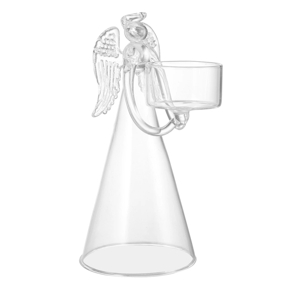 European Style Angel Glass Candlestick Candle Holder Romantic Colored Candles Cup for Home Desktop Ornament Christmas Supplies