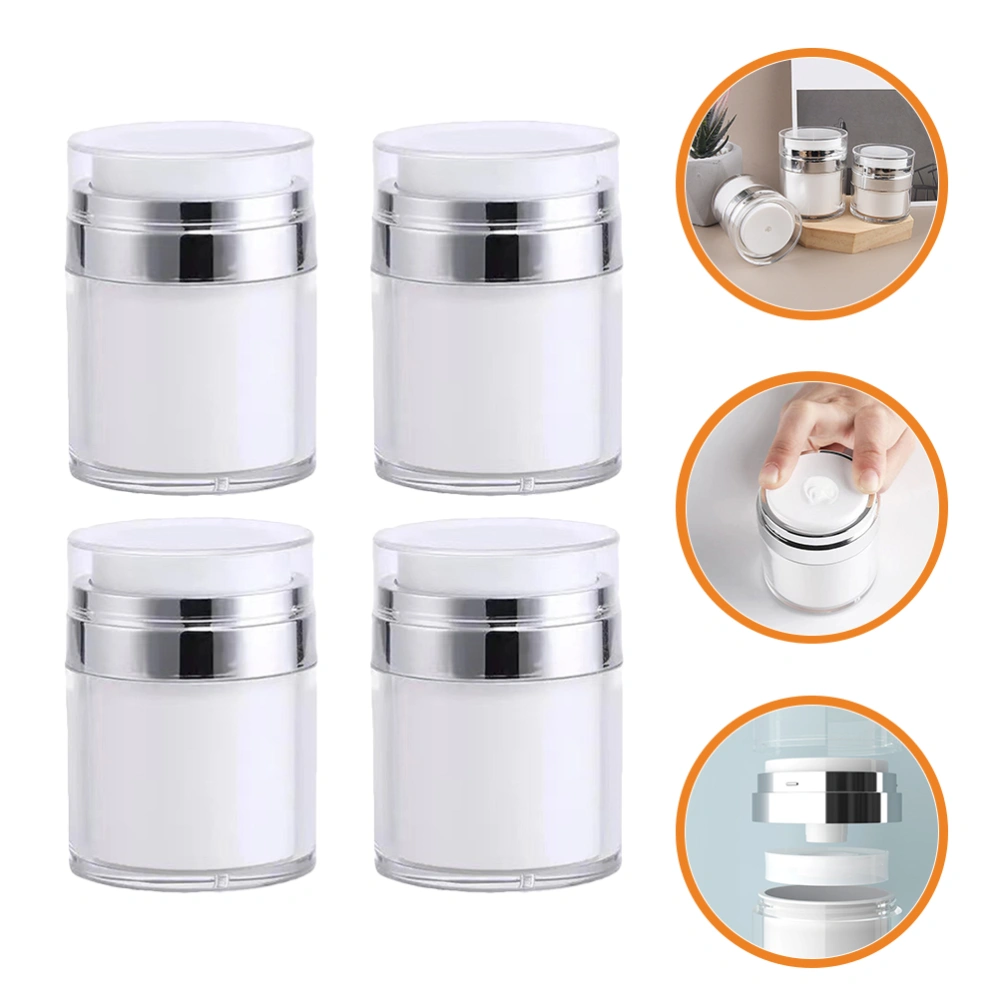 4pcs Travel Refillable Airless Pump Bottles Leak-Proof Airless Lotion Dispensers