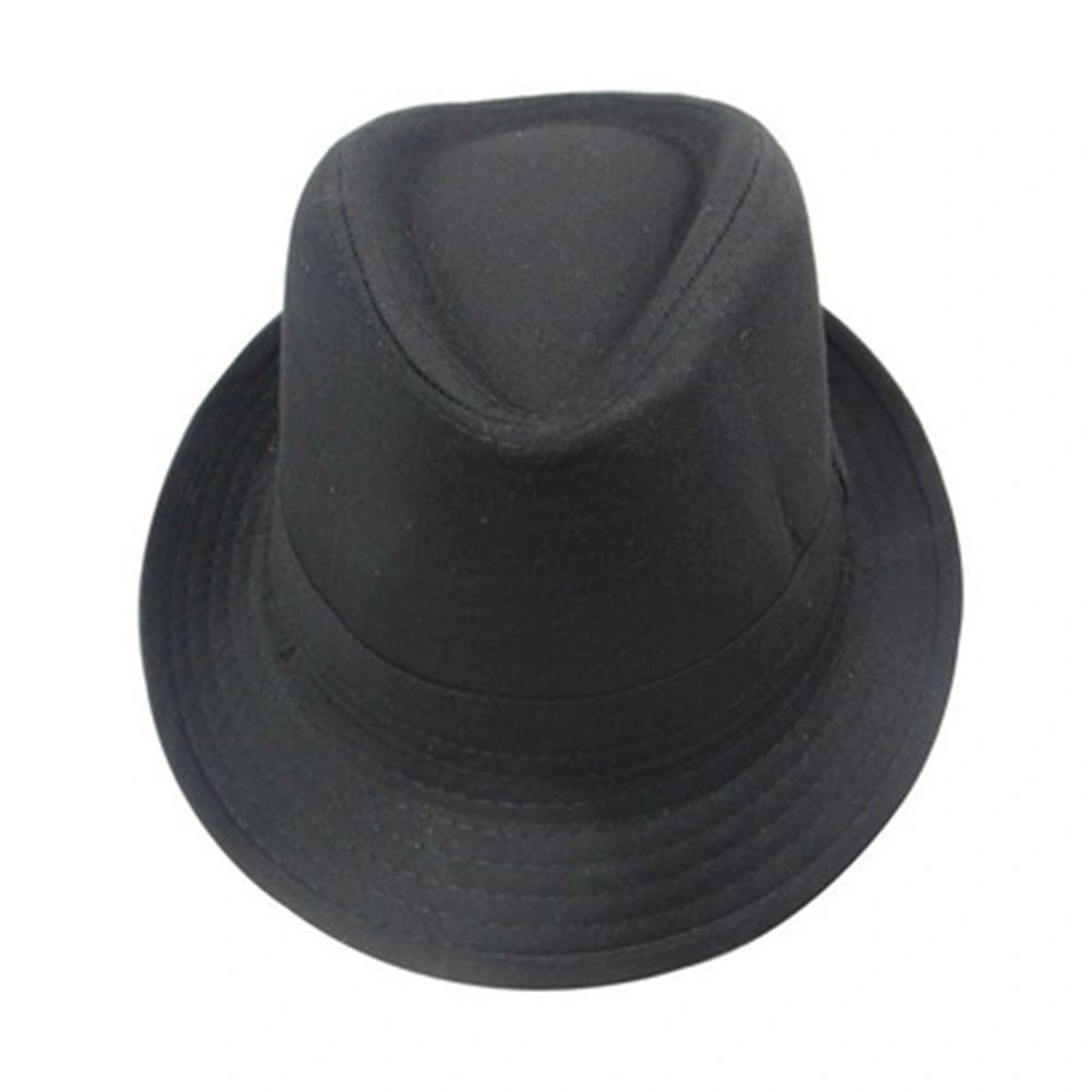 Children Fedora Hats Gentleman Kids Dancing Performance Hat for Head Girth of 58cm (Black)