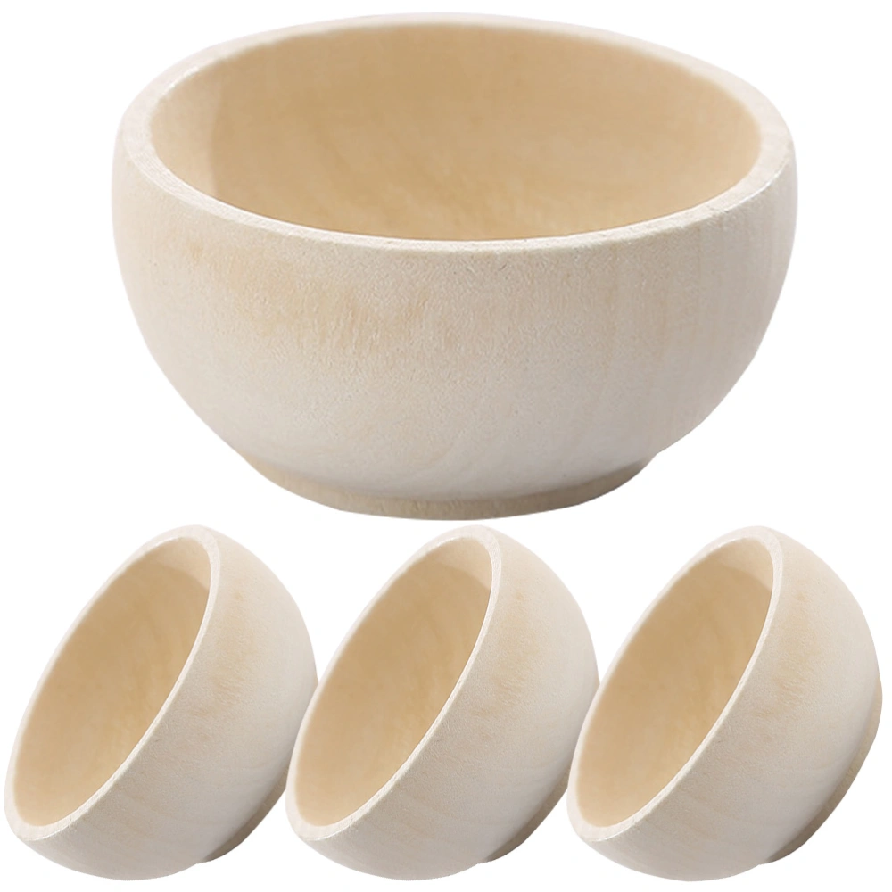 4pcs Wood Bowl Toy Set Wood Toys Unfinished Wood Playthings DIY Wood Decors