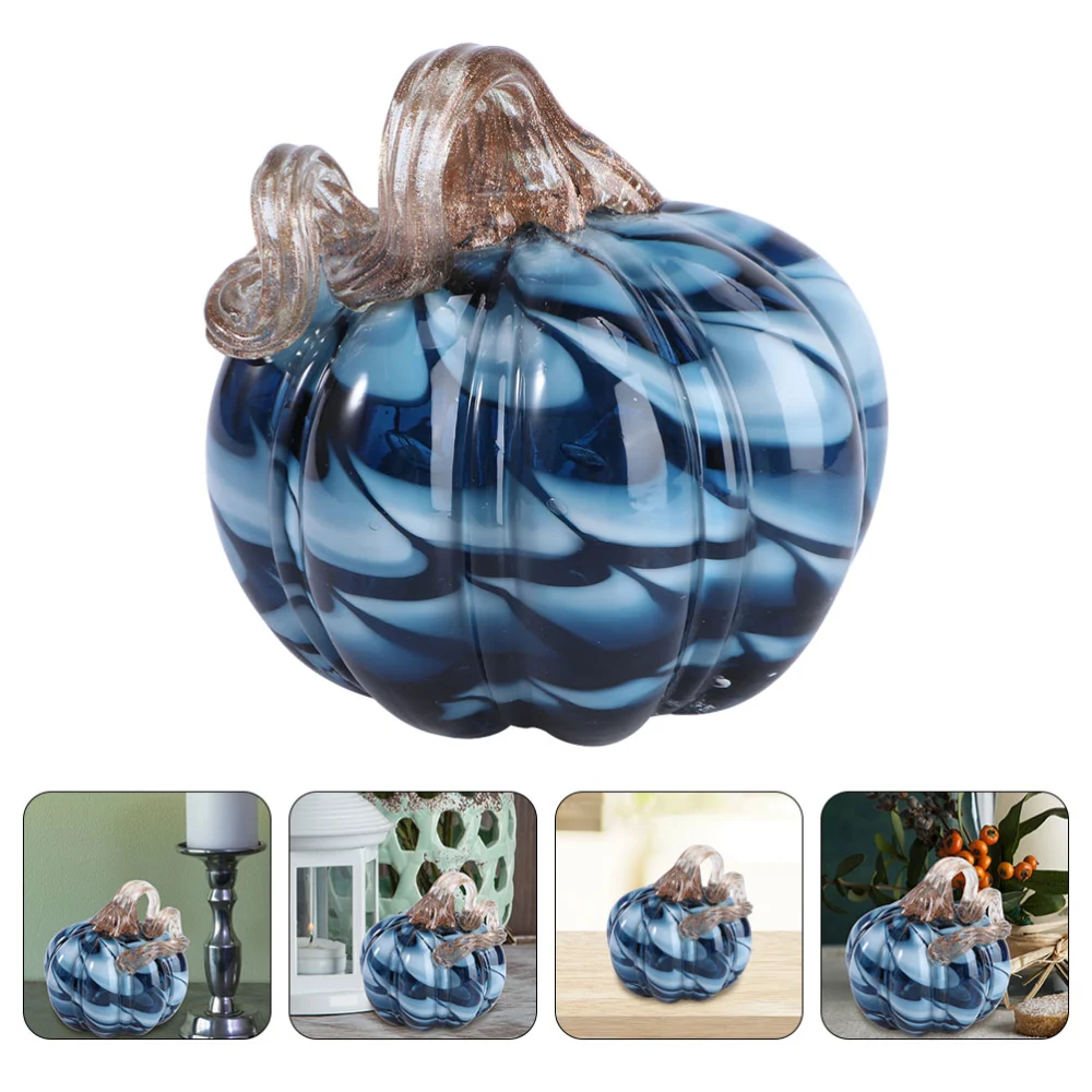 Simulation Pumpkin Decor Glass Pumpkin Craft Ornament Pumpkin Adornment