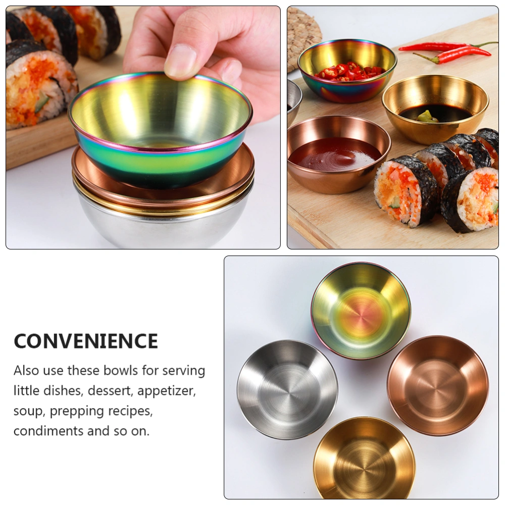 4PCS Stainless Steel Sauce Dish Practical Multi-functional Dipping Bowl