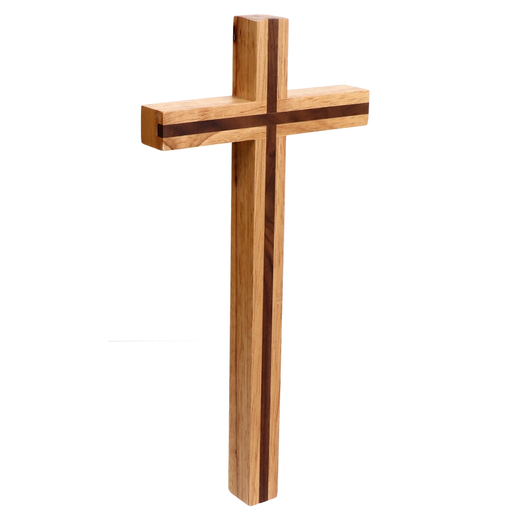 1pc Wooden Cross Pendant Wooden Handicraft Cross Hanging Cross (Wood Color)