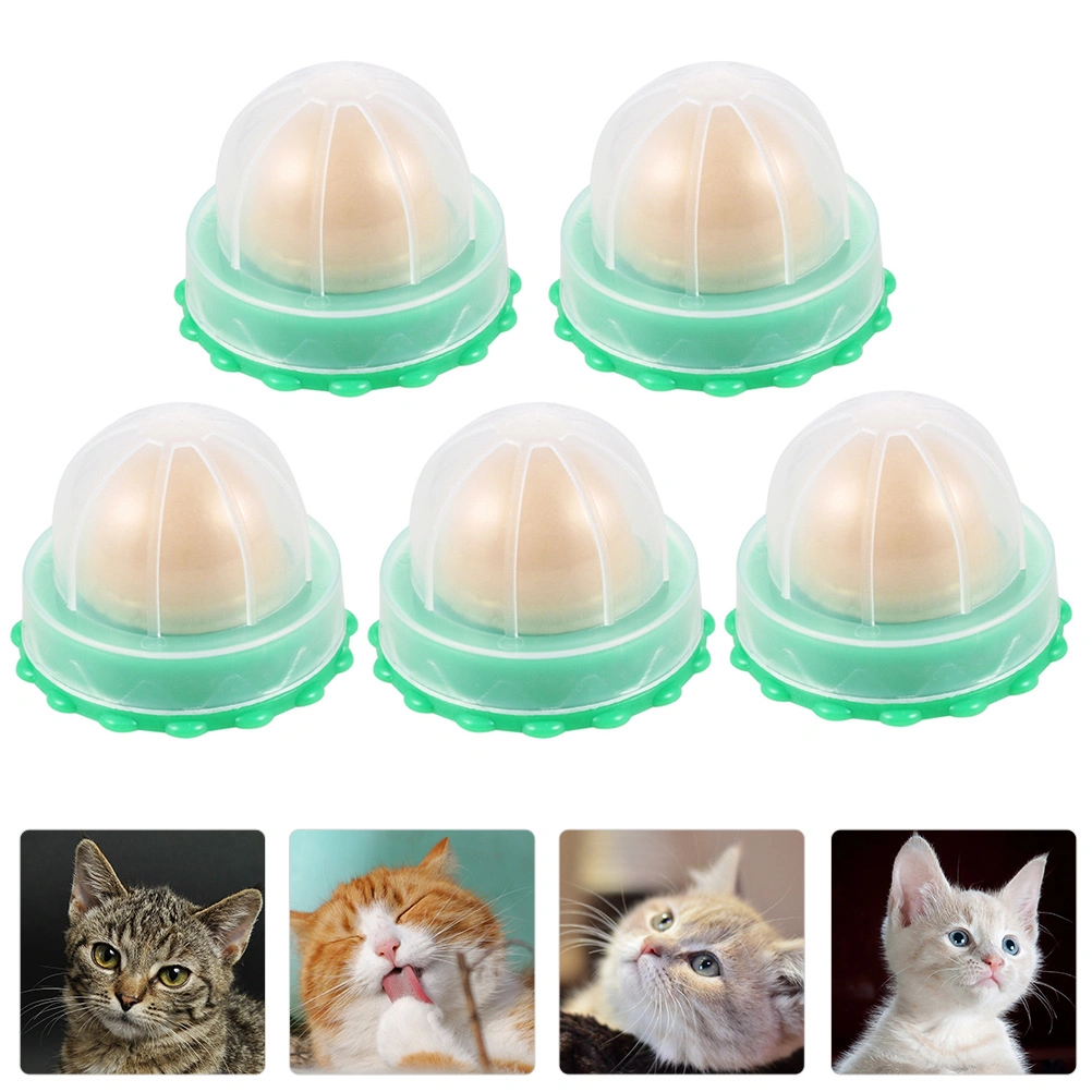 5Pcs Cat Snacks Candy Cat Licking Ball Pet Catnip Cat Treats (Random Flavor)