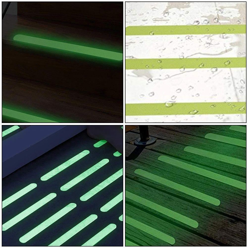 24Pcs PEVA Luminous Striped Anti-skid Tape Roll Indoor Safety Reflective Tape