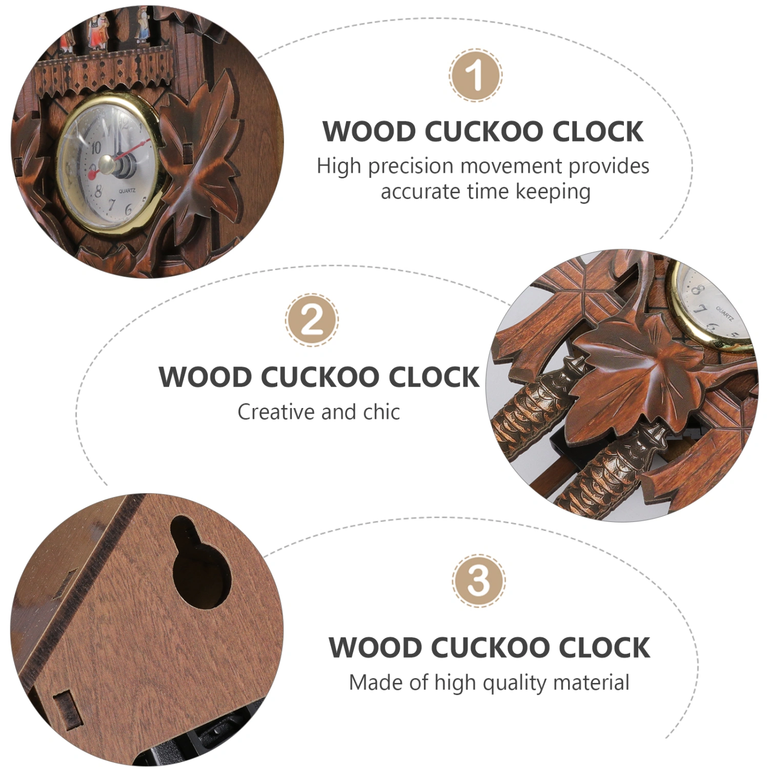Wall Clock Wood Wall Clock Wall Clock Decor Home Photo Props without Battery