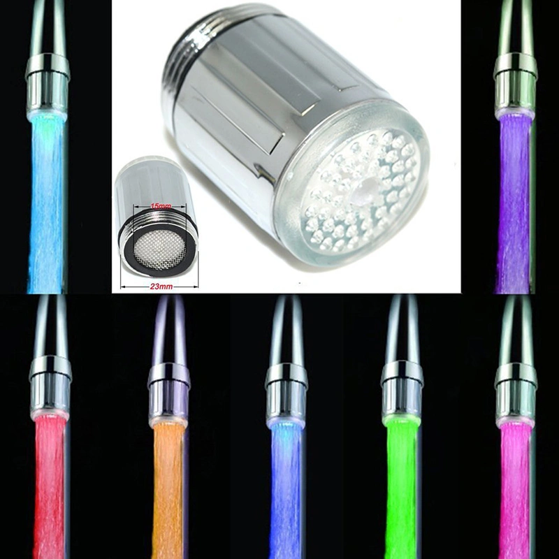 LED Light Faucet Head Color Changing Temperature Sensor Water Nozzle Kitchen Tap