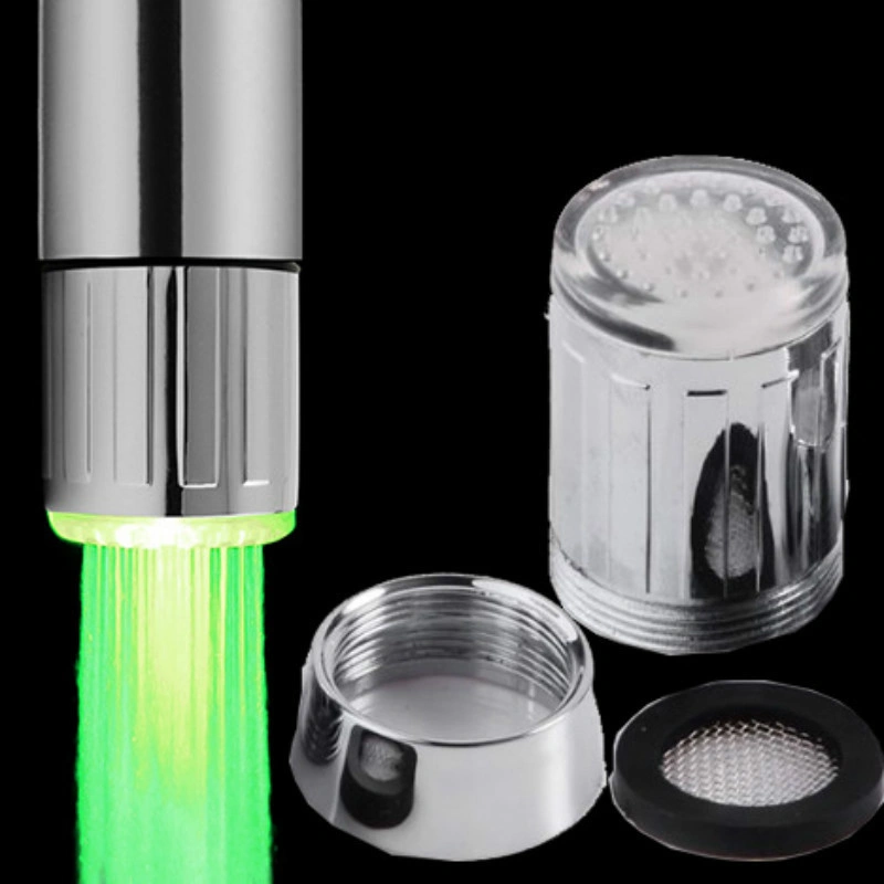 LED Light Faucet Head Color Changing Temperature Sensor Water Nozzle Kitchen Tap