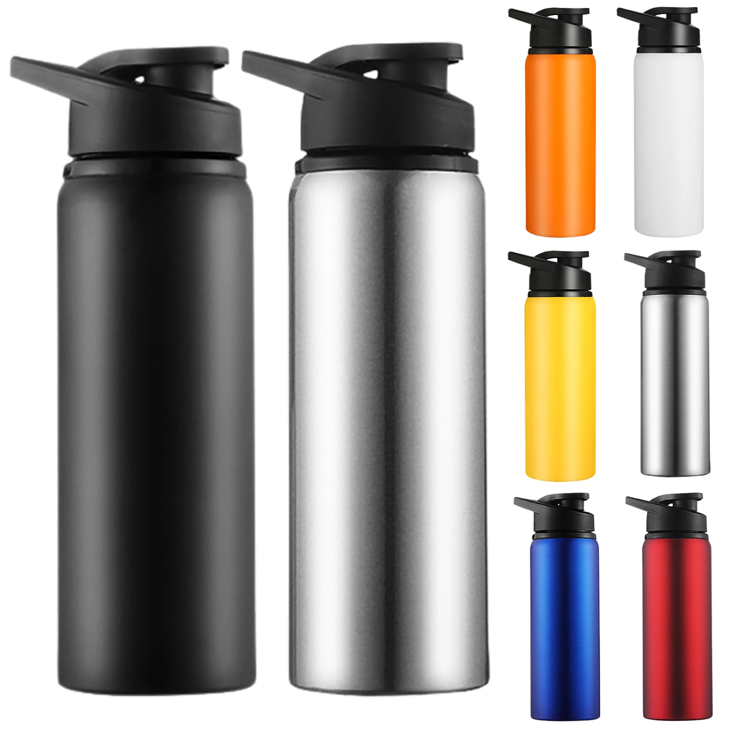 700ML Water Bottle Large Capacity Food Grade Good Sealing Stainless Steel Sports Fitness Drinking Bottle Travel Supply