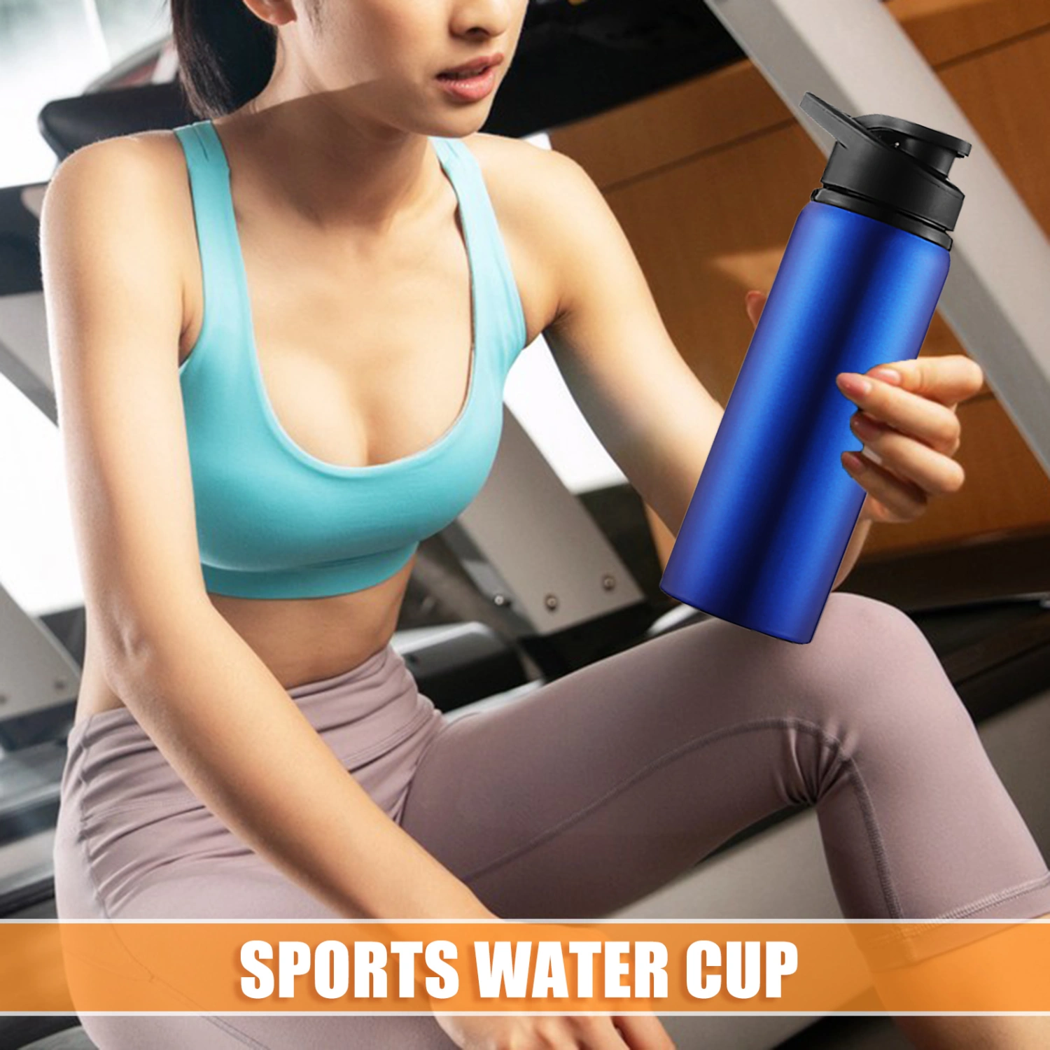 700ML Water Bottle Large Capacity Food Grade Good Sealing Stainless Steel Sports Fitness Drinking Bottle Travel Supply
