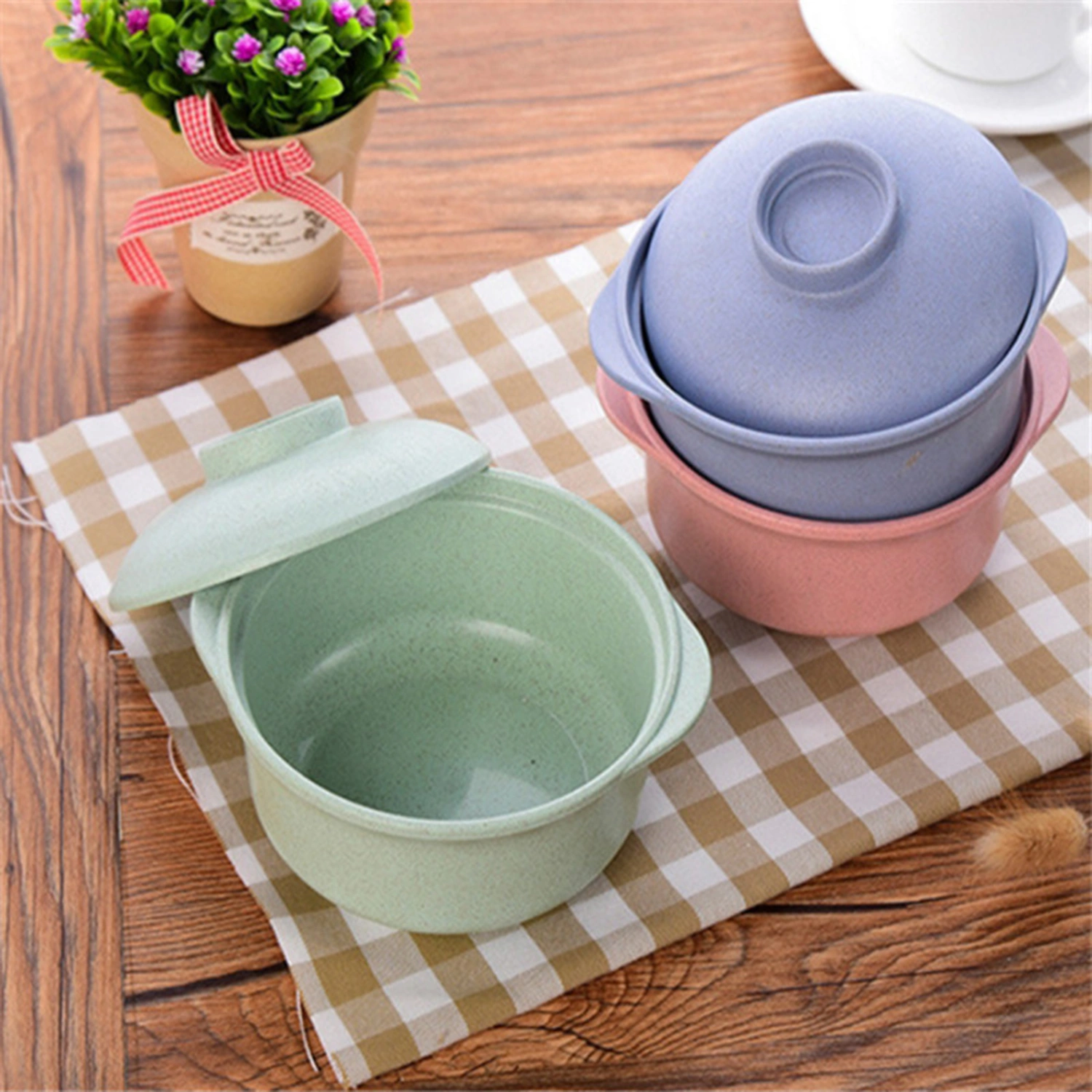 Safe Instant Noodles Bowl Heat-resistant Easy Clean Unbreakable Lightweight Bowl with Handle for Noodles