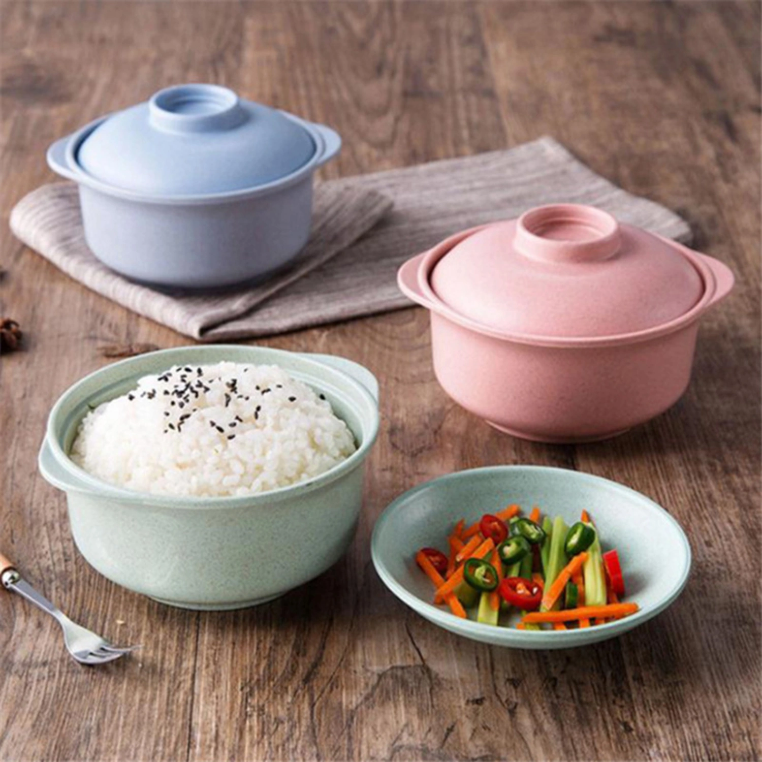 Safe Instant Noodles Bowl Heat-resistant Easy Clean Unbreakable Lightweight Bowl with Handle for Noodles