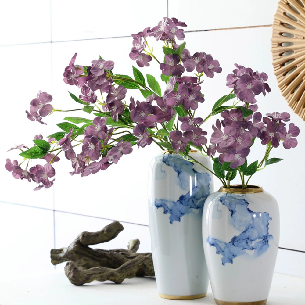 1 Branch Artificial Flower Anti-fade No Watering Easy Care 3 Forks Plum Blossom Faux Silk Flower DIY Vase Home Decor