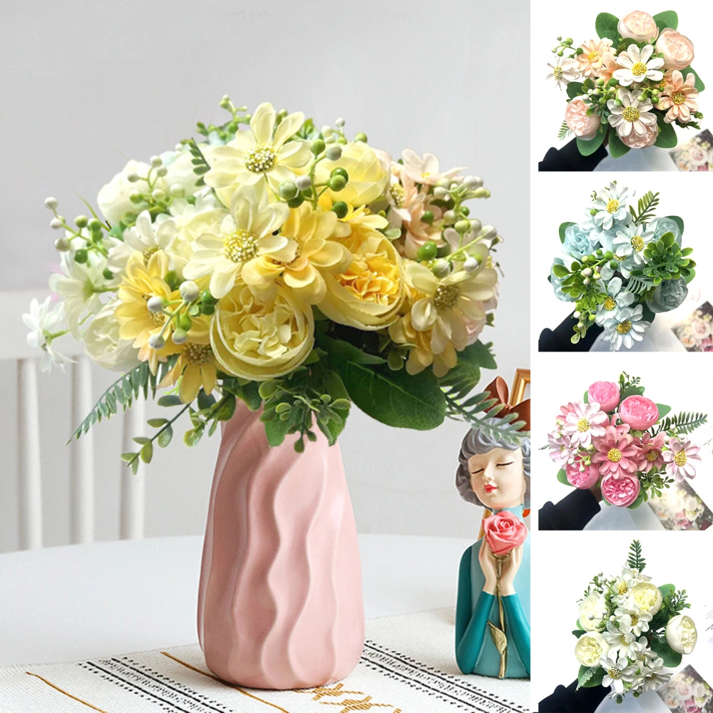 1 Bunch Artificial Flower Realistic Exquisite Decorative Wedding Fake Peony Flower Table Decor Home Supplies