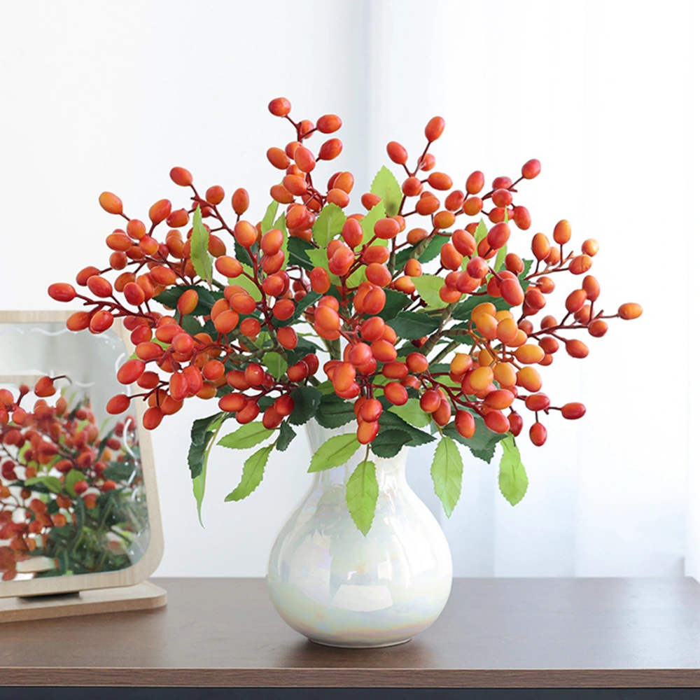 Artificial Plant Eco-friendly No Watering Realistic Looking Living Room 3-fork Artificial Bean Branch Flower for Household