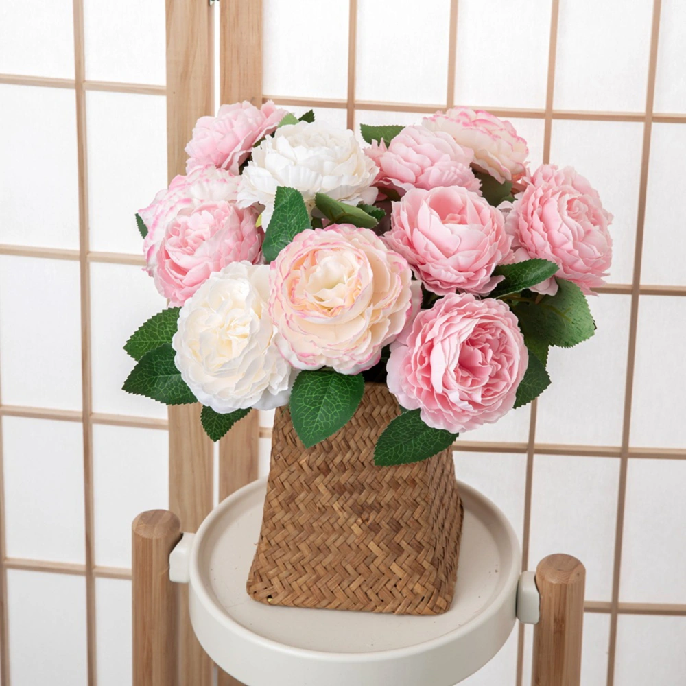 Simulation Flower Realistic No Watering Non-fading Aesthetic Decorative Artificial Western Roses Wrapped Core Peony Living Room