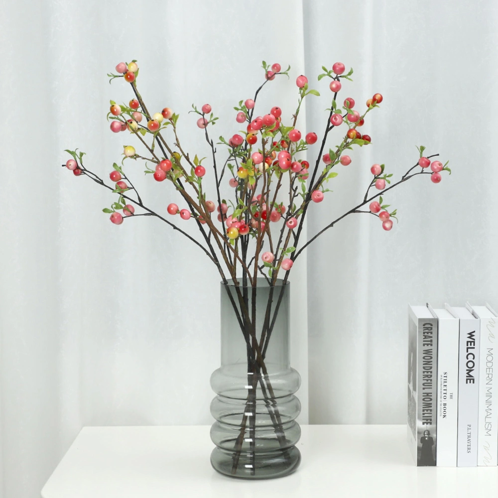 Artificial Berry Branch Fade-resistant Vibrantly Colored Ornamental No Watering Not Withered Photography Props Easy to Maintain Simulation Small Apples Branch Home Decor