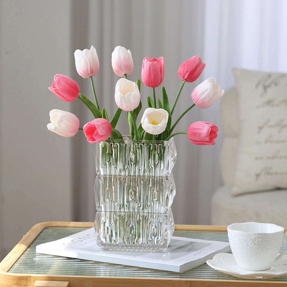 6Pcs Artificial Tulips Flowers Realistic Beautiful Floral Arrangements Simulation Tulip for Home Weddings Decor