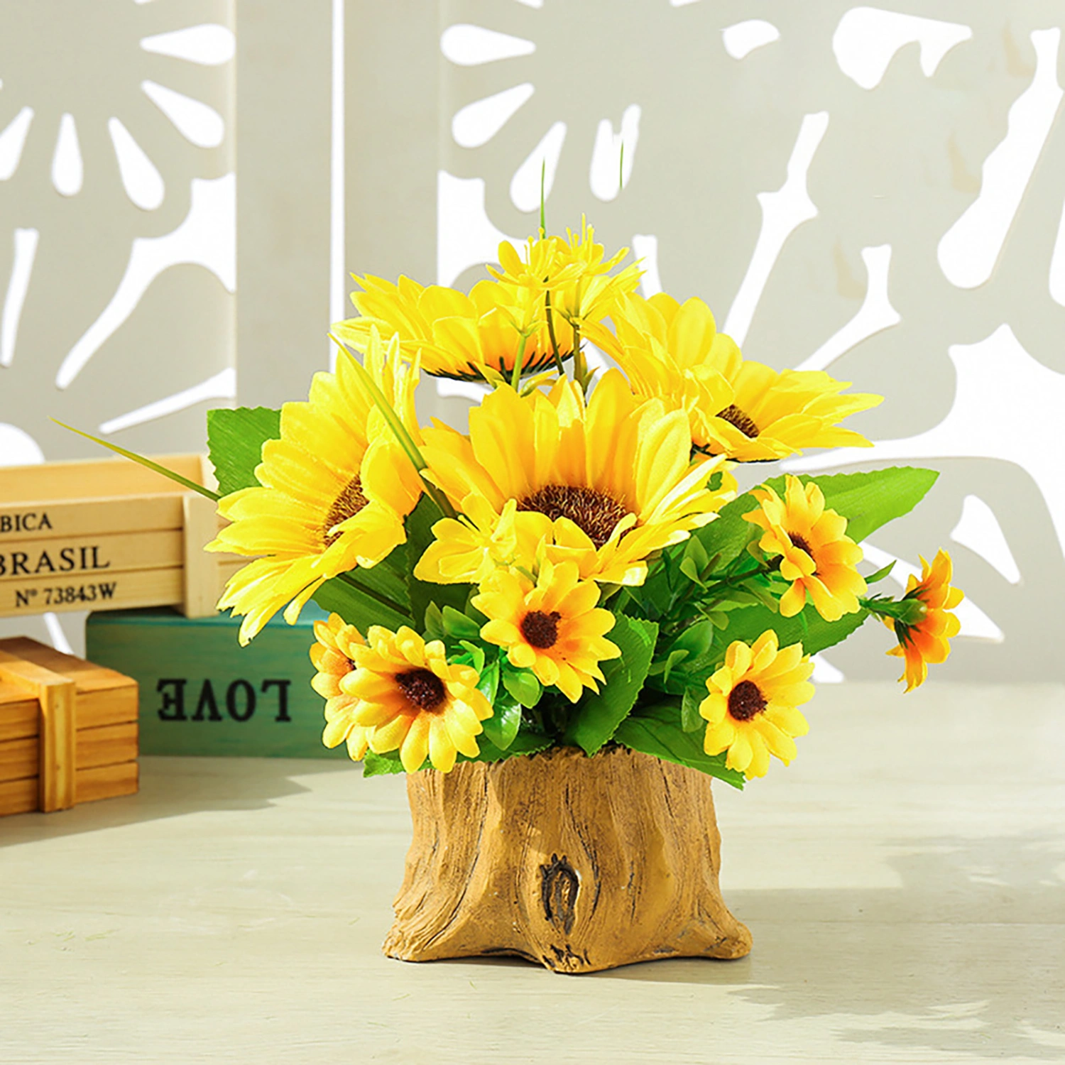 1Pc Easy to Maintain Artificial Potted Plant Anti-fall Plastic Floral Arrangement Fake Flower Home Decor