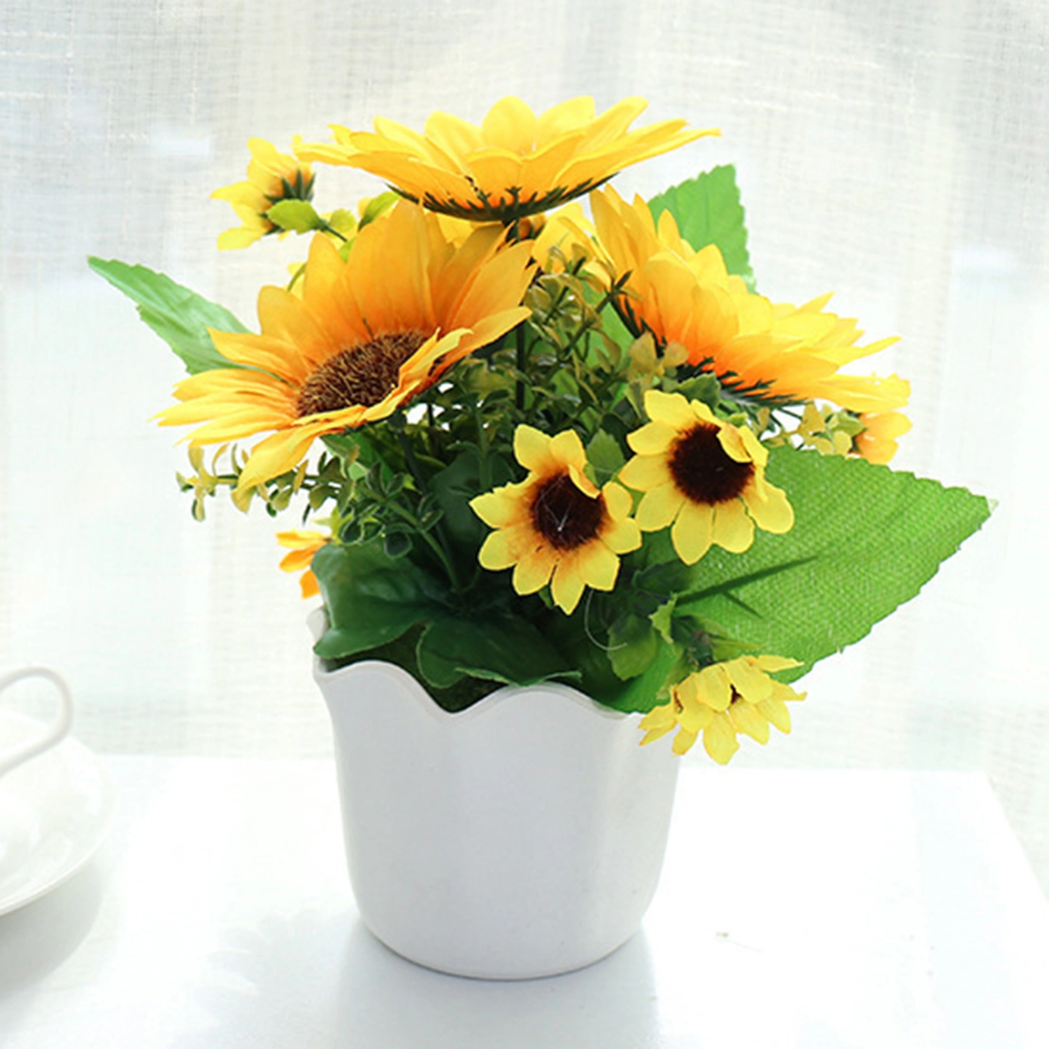 1Pc Easy to Maintain Artificial Potted Plant Anti-fall Plastic Floral Arrangement Fake Flower Home Decor