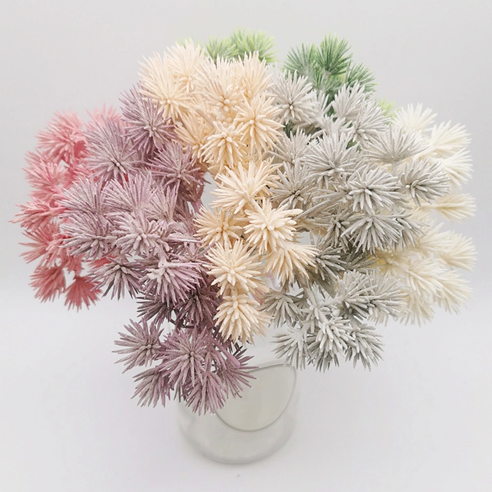 6Pcs Fake Flower Realistic No Withering Flower Arrangement Artificial Pine Flower Straw Hat Decor Wedding Supplies