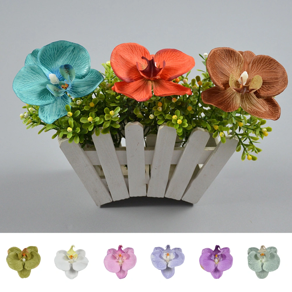 6Pcs Artificial Flower No Watering Anti-fading Gradient Butterfly Orchid Flower DIY Wedding Decoration Home Decor