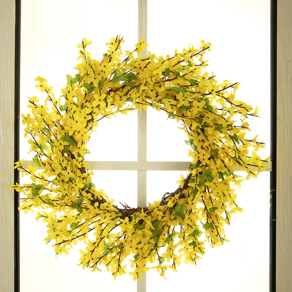 Artificial Wreath No Withering Eye-catching Yellow Realistic Fake Flower Front Door Wreath Home Decoration