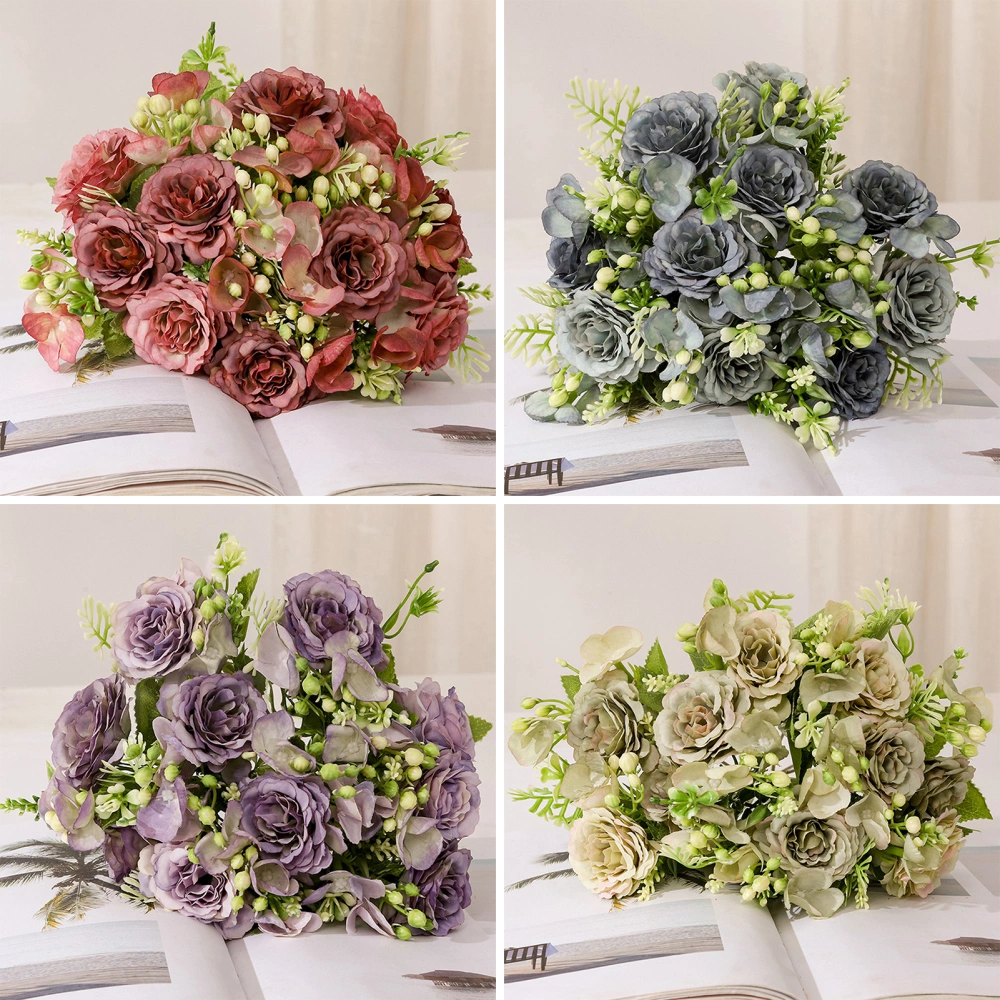 1 Bunch Artificial Flower Realistic Looking 5 Forks Simulation Peony Flower Wedding Decoration Home Decor