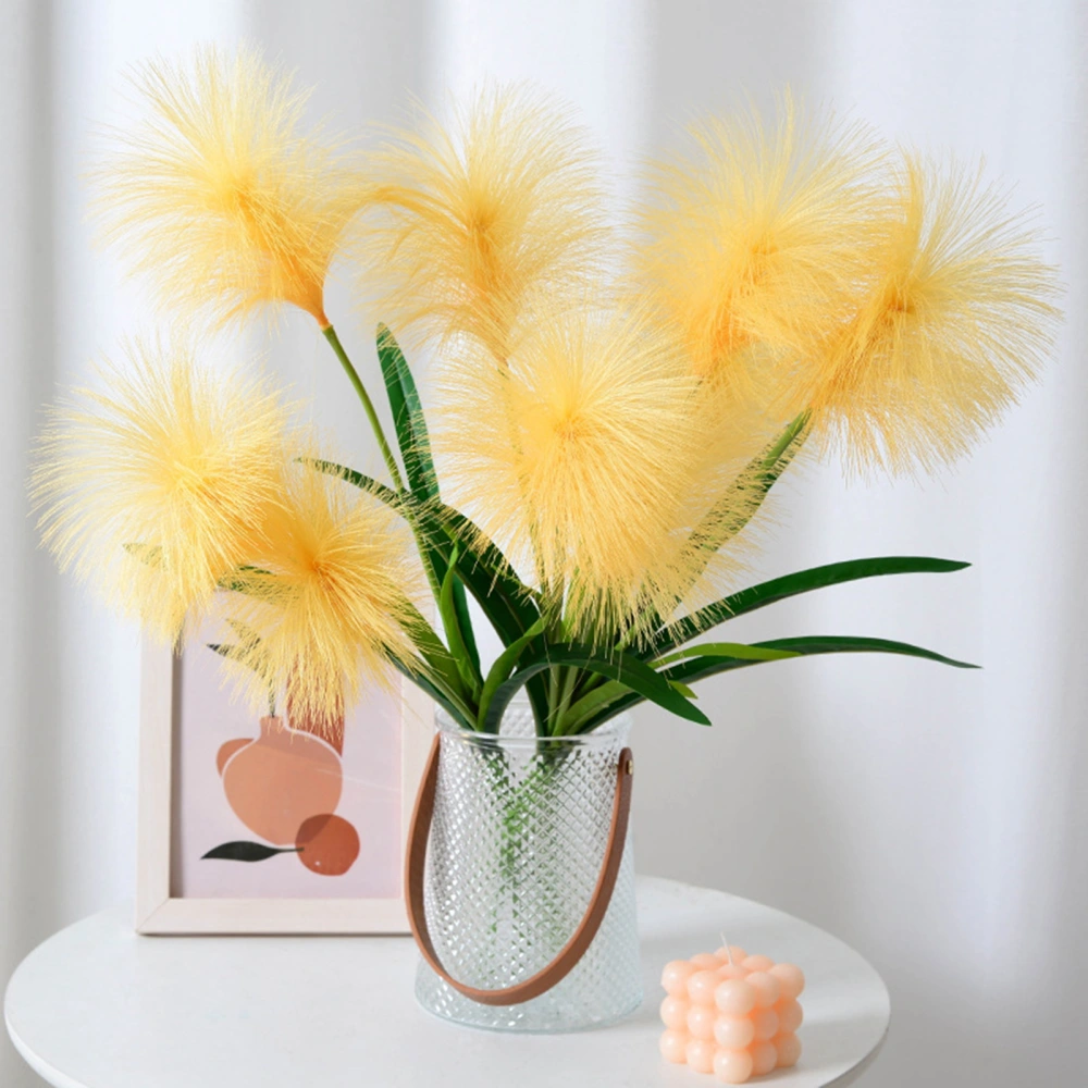 Artificial Flower Realistic No Watering Non-fading Aesthetic Decorative Plastic 3 Head Reed Fake Flowers Living Room