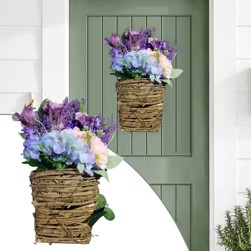 Simulation Flower Basket No Watering Non-Withered Realistic Looking Mothers Day Faux Lavender Door Hanging Flower Household Supplies