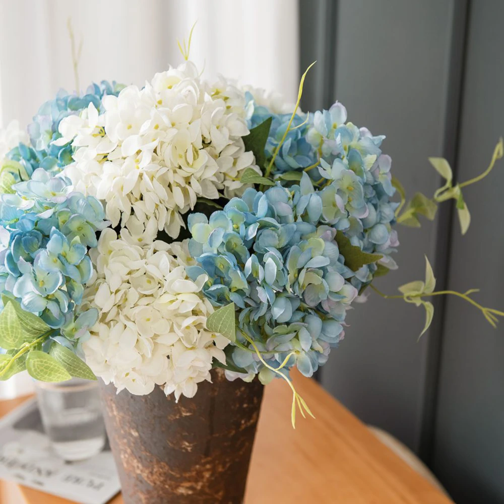 1 Branch Artificial Flower Realistic Looking No Watering 6 Forks Simulation Hydrangea Wedding Decoration Home Decor