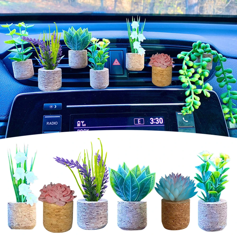 Air Outlet Clip Fade-less Add Beauty Anti-Deform Easy to Install Realistic Relieve Stress Compact 3D Artificial Plant Vent Clip Car Accessories