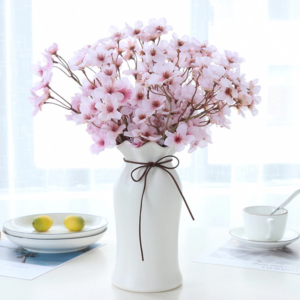 Artificial Flower Fade Resistant No Watering Non-withered Long Branch Faux Peach Flower Floral Arrangement Plum Blossom Faux Silk Flower Wedding Decor