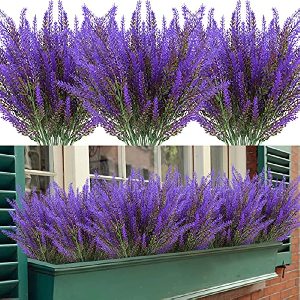 5Pcs Artificial Lavender Realistic Non-fading Not Wither No Watering Simulation Green Plant Wedding Decor Home Supplies