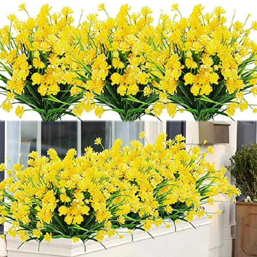 5Pcs Artificial Flowers 7-fork Realistic Anti-Fade Weather-resistant Colorfast Decorative Multicolor Spring Grass Camellia Simulation Plants Household Supplies