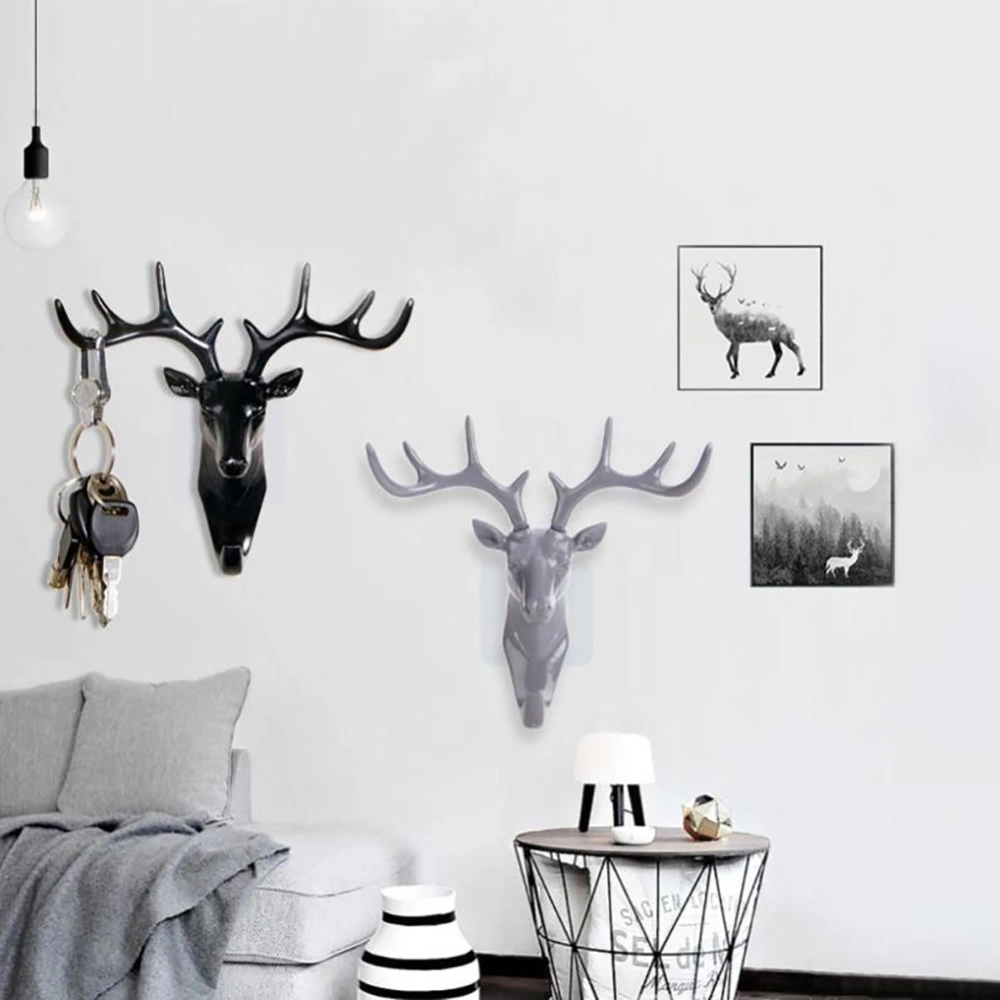 Fashion Deer Head Antlers Self Adhesive Keys Hat Holder Wall Door Hook Hanger